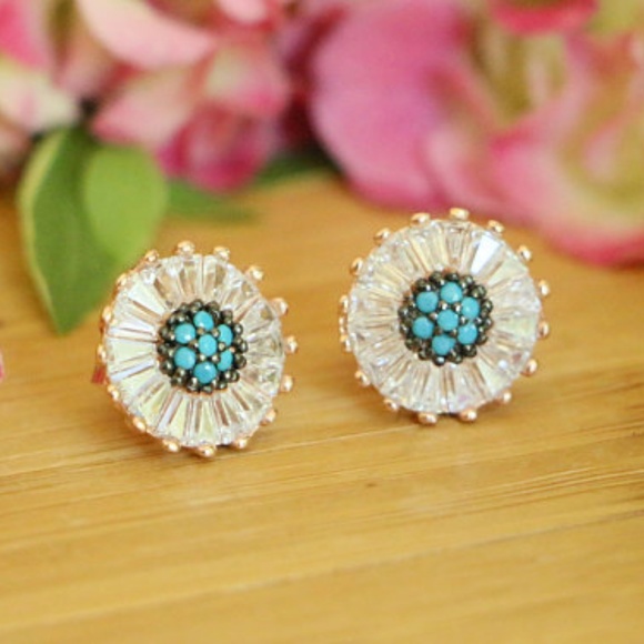 Sterling Silver Nano Turquoise & Cubic Zirconia - Picture 5 of 8